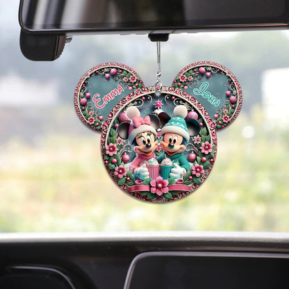 Cute Mouse Couple - Personalized Mouse Car Ornament