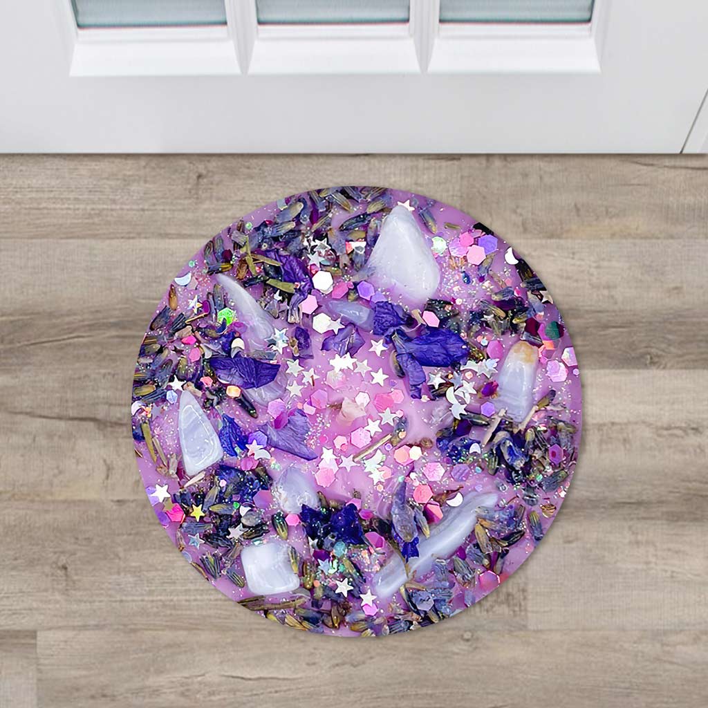 Lavender Amethyst Healing - Witch Shaped Doormat With 3D Pattern Print