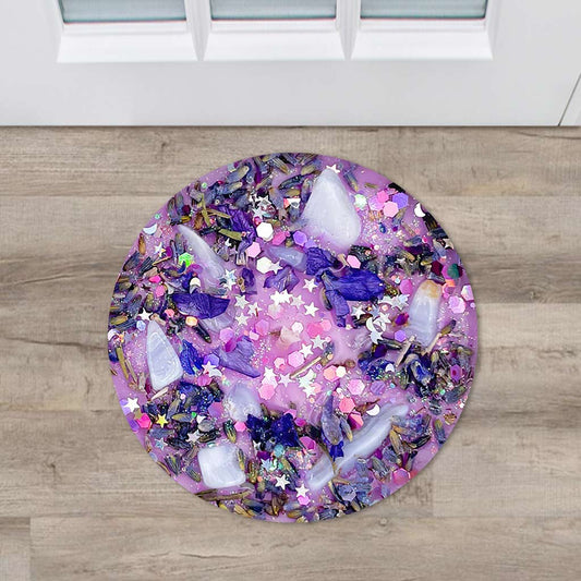 Lavender Amethyst Healing - Witch Shaped Doormat With 3D Pattern Print