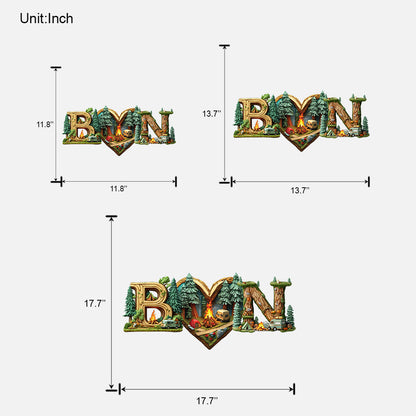 Camping Couple Letter - Personalized Camping Custom Shaped Wood Sign