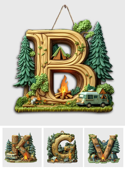 Camping Letter - Personalized Camping Custom Shaped Wood Sign