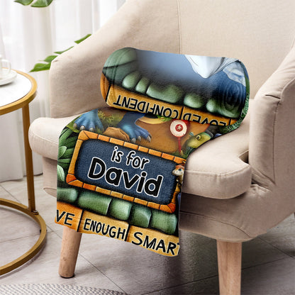 Dinosaur World Gift For Grankids - Personalized Kid Blanket