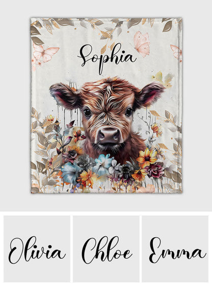 Cute Cow - Personalized Blanket