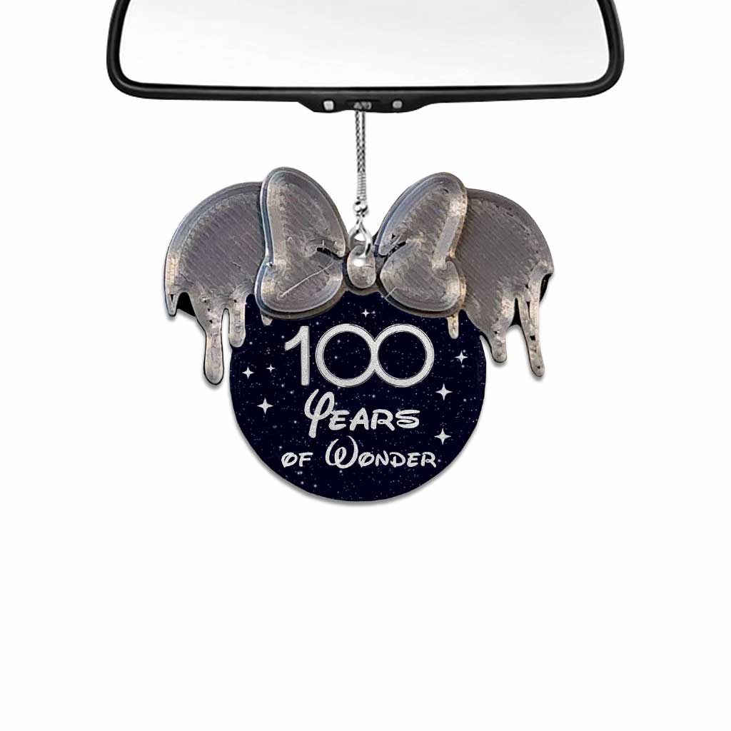 100th Magical - Personalized Mouse Car ornament (Printed On Both Sides)