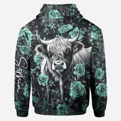 Purple Cow - Personalized Highland Cow Hoodie and Leggings
