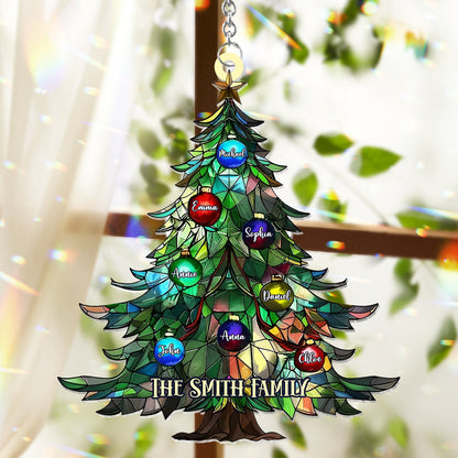 Family Christmas - Personalized Family Window Hanging Suncatcher Ornament