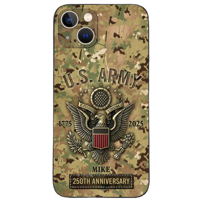 250th Anniversary - Personalized Veteran Leather Phone Case