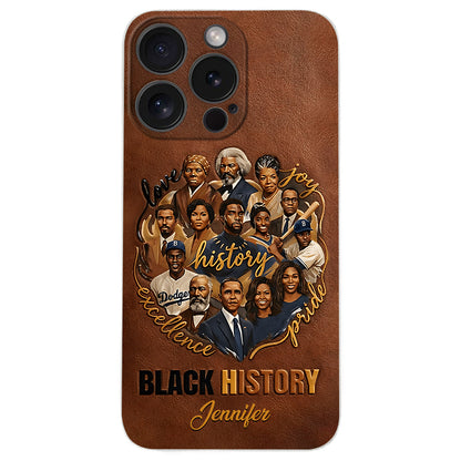 Black Pride - Personalized African American Leather Phone Case