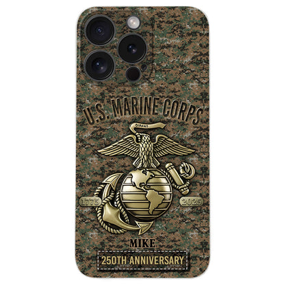 250th Anniversary - Personalized Veteran Leather Phone Case