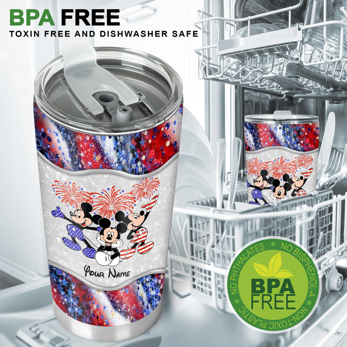 Happy 4th Of July - Personalized Mouse Tumbler