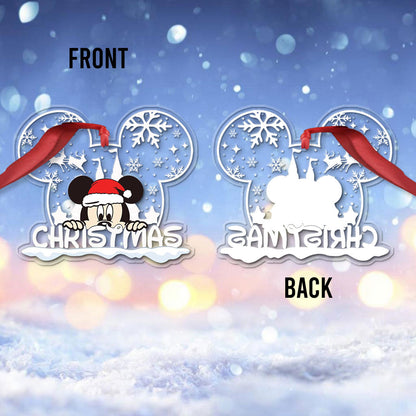 Christmas Mouse Ear - Personalized Transparent Ornament