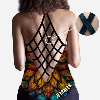 Hurry Up Inner Peace - Personalized Yoga Cross Tank Top