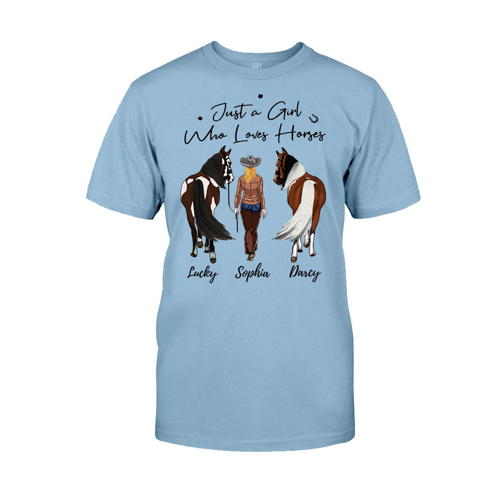 Just A Girl Who Loves Horses - Personalized Horse T-shirt & Hoodie