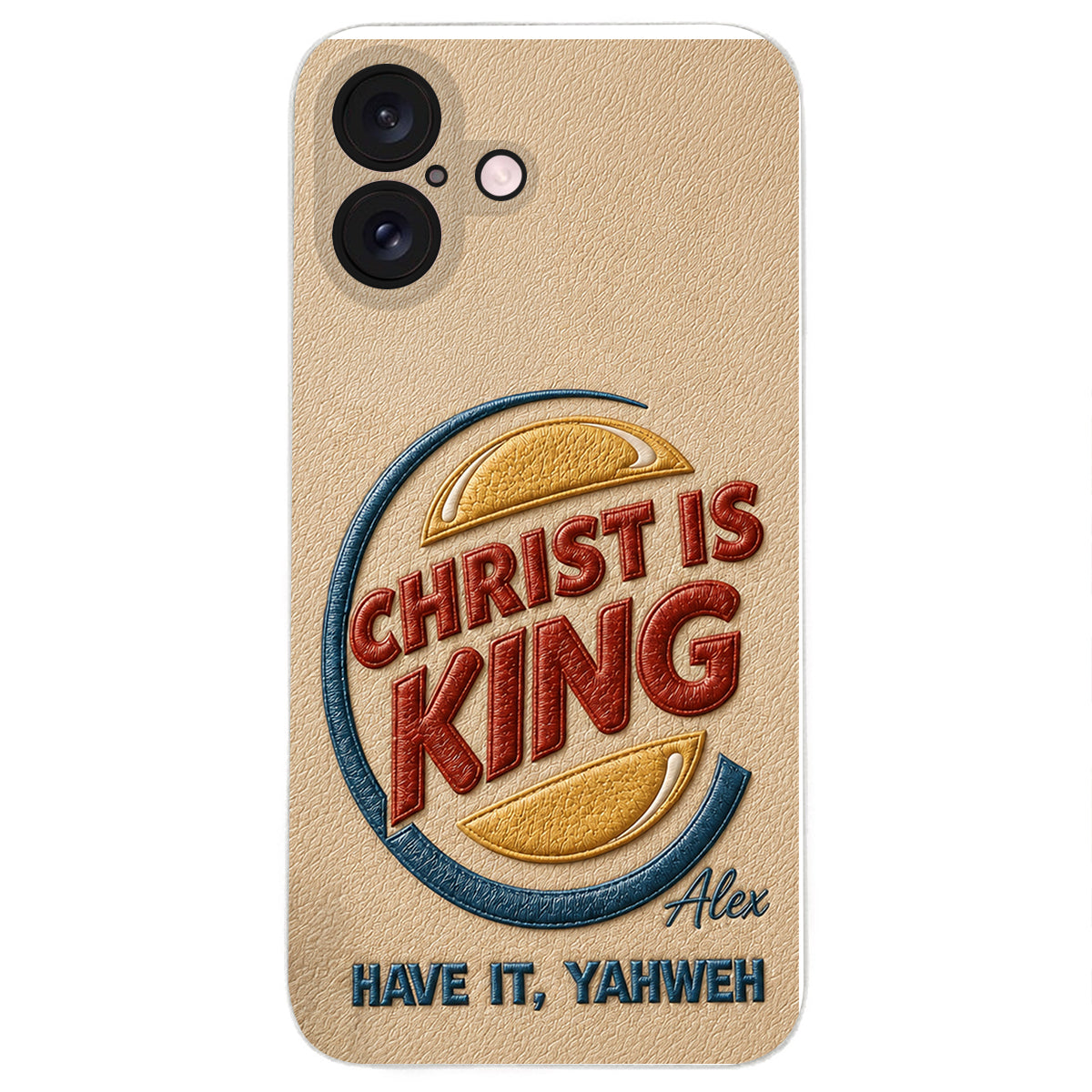 Christ Is King - Personalized Christian Classic Cap & Leather Phone Case