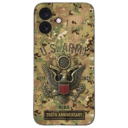 250th Anniversary - Personalized Veteran Leather Phone Case