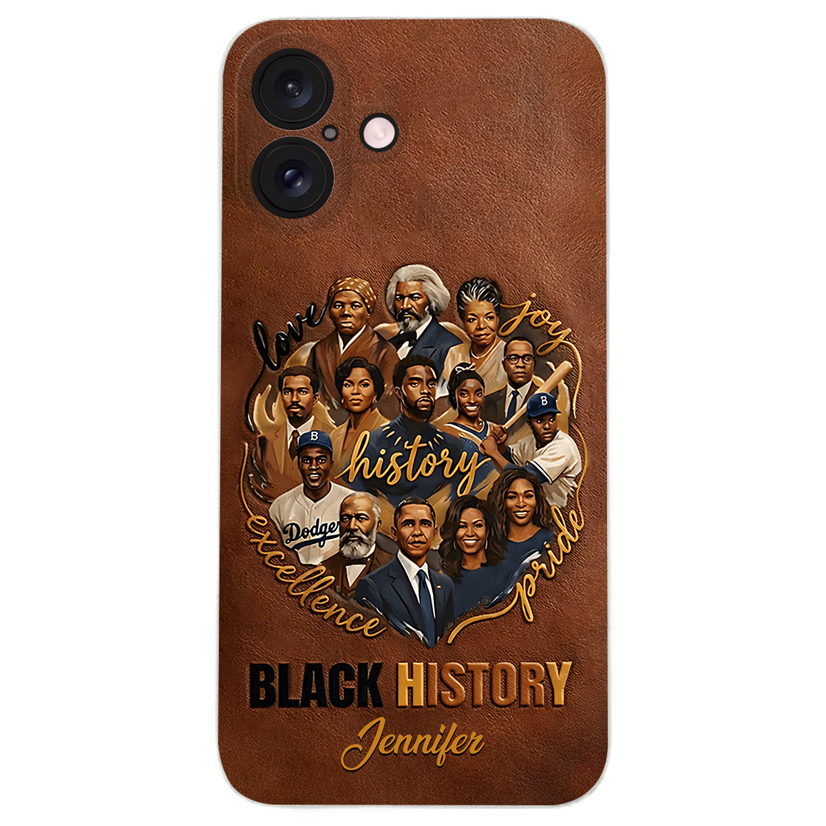 Black Pride - Personalized African American Leather Phone Case