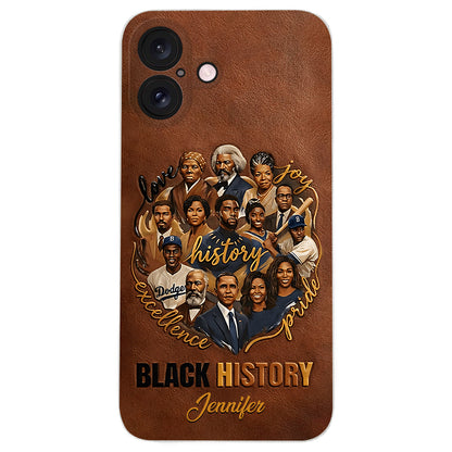 Black Pride - Personalized African American Leather Phone Case