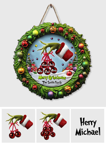 Merry Christmas - Personalized Family Custom Shaped Wood Sign