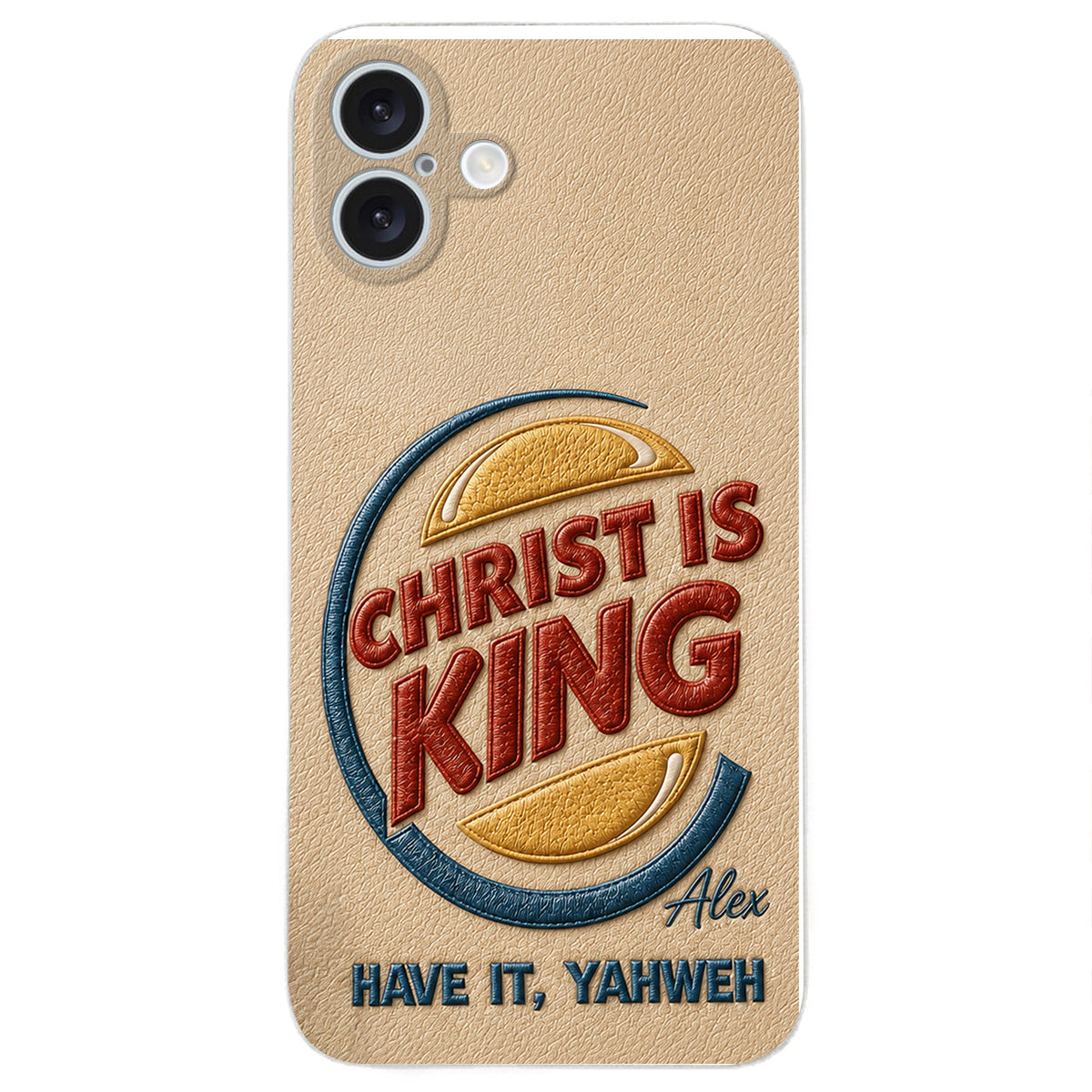 Christ Is King - Personalized Christian Classic Cap & Leather Phone Case
