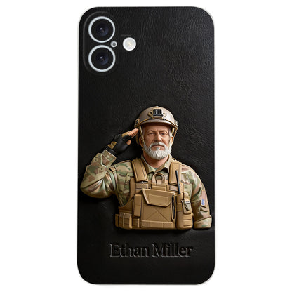 Custom Any Photo - Personalized Veteran Leather Phone Case