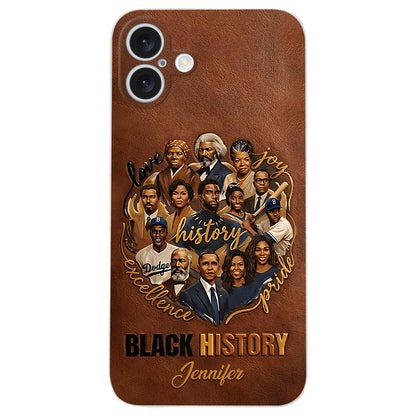 Black Pride - Personalized African American Leather Phone Case