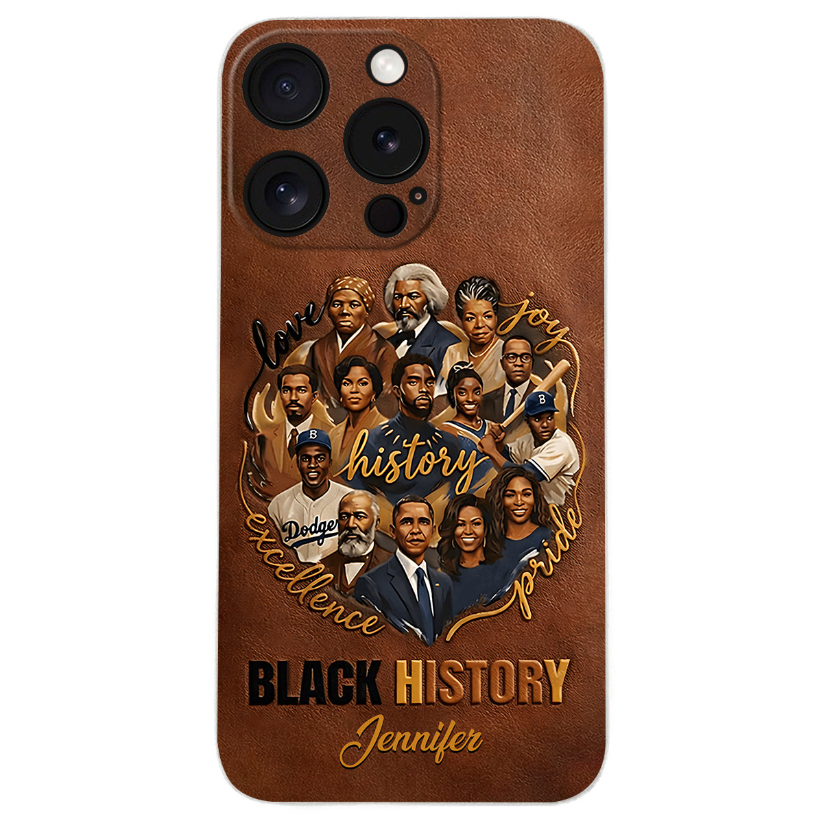 Black Pride - Personalized African American Leather Phone Case