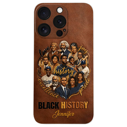 Black Pride - Personalized African American Leather Phone Case