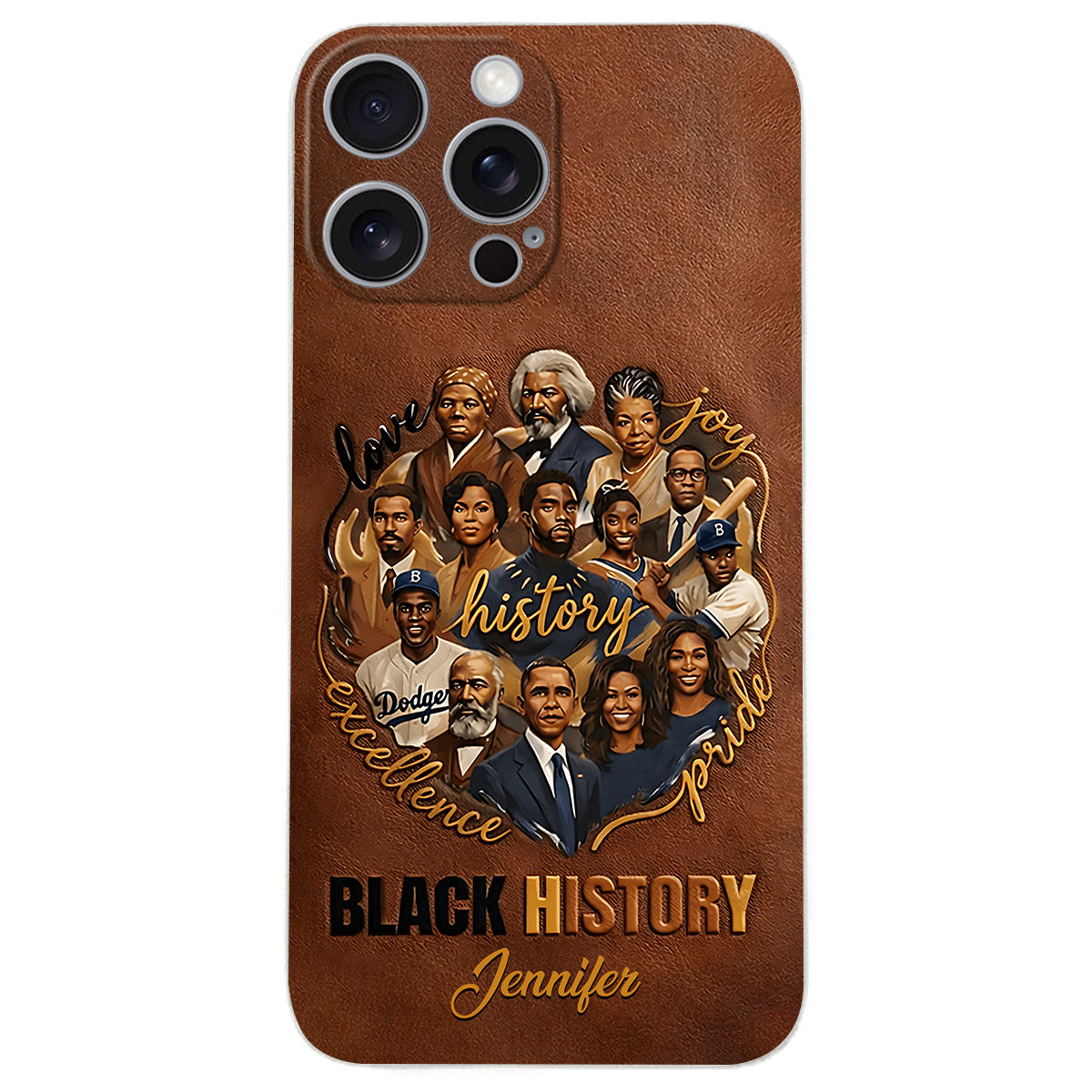 Black Pride - Personalized African American Leather Phone Case