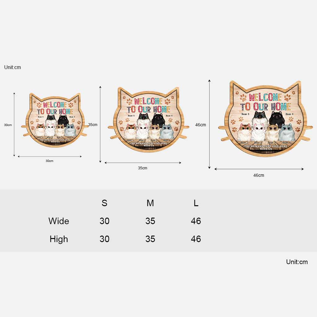 Welcome To Our Home Cats - Personalized Cat Wood Sign