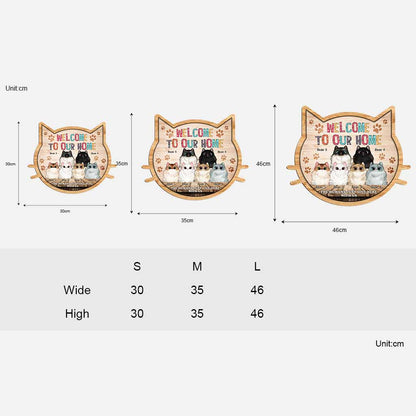 Welcome To Our Home Cats - Personalized Cat Wood Sign