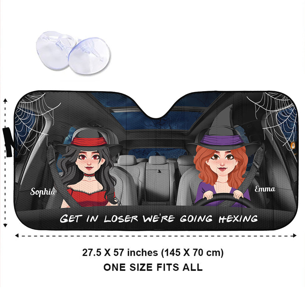 Get In Loser - Personalized Witch Car Sunshade