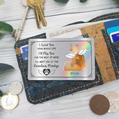 Meet You At The Rainbow Bridge - Personalized Dog Wallet Insert Card