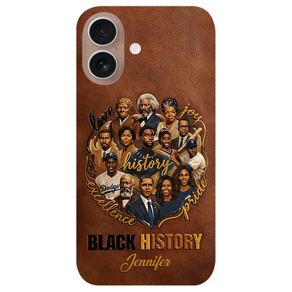 Black Pride - Personalized African American Leather Phone Case
