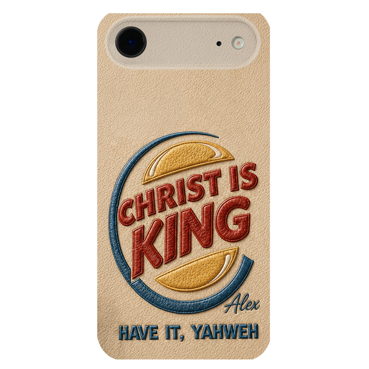 Christ Is King - Personalized Christian Classic Cap & Leather Phone Case