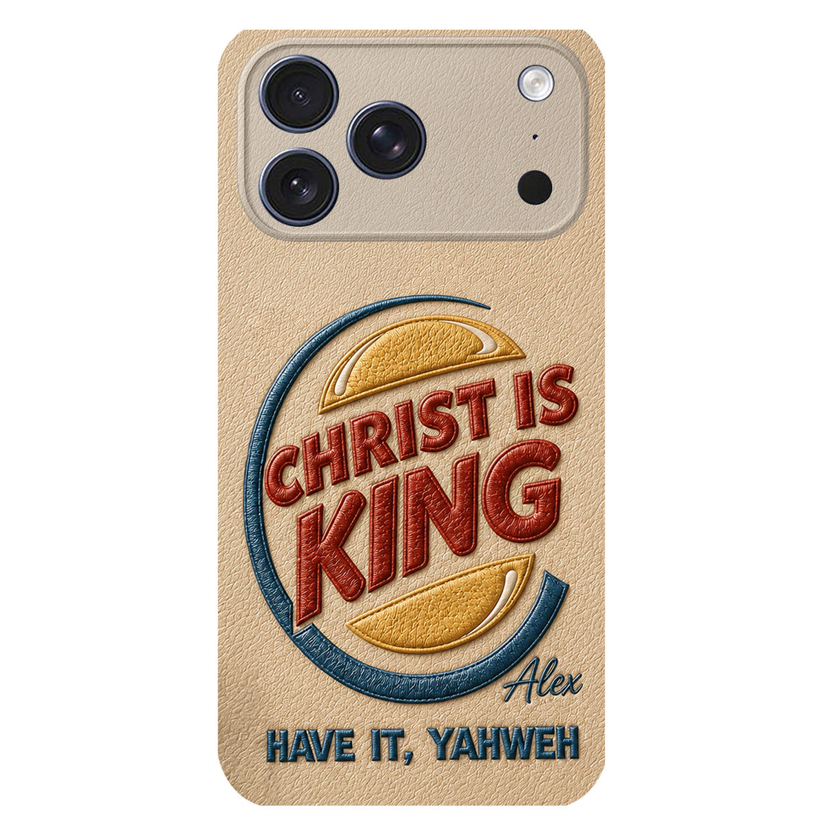 Christ Is King - Personalized Christian Classic Cap & Leather Phone Case