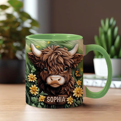 Baby Highland Cow - Personalized Accent Mug