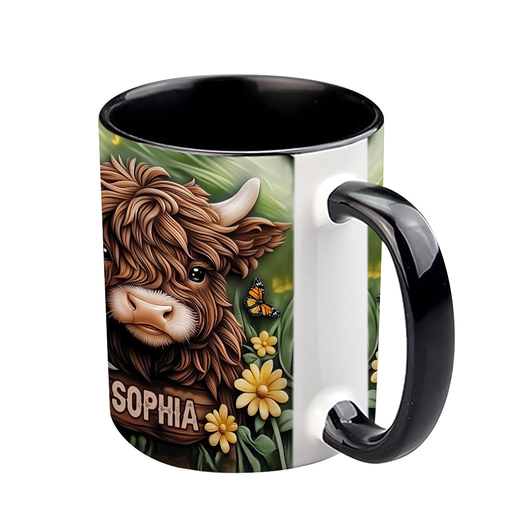 Baby Highland Cow - Personalized Accent Mug