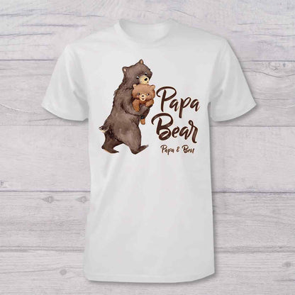 Papa Bear Baby Bear - Personalized Father T-shirt And Baby Onesie