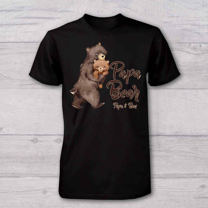 Papa Bear Baby Bear - Personalized Father T-shirt And Baby Onesie