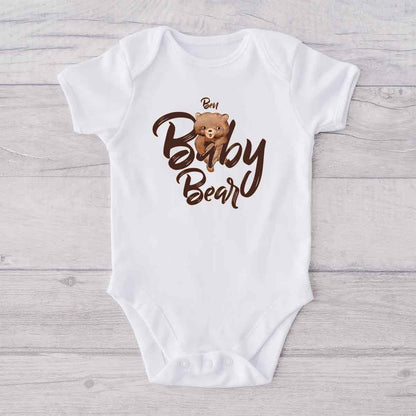 Papa Bear Baby Bear - Personalized Father T-shirt And Baby Onesie