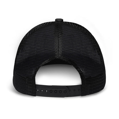 Born To Fish Forced To Work - Personalized Fishing Trucker Hat (Black Mesh)