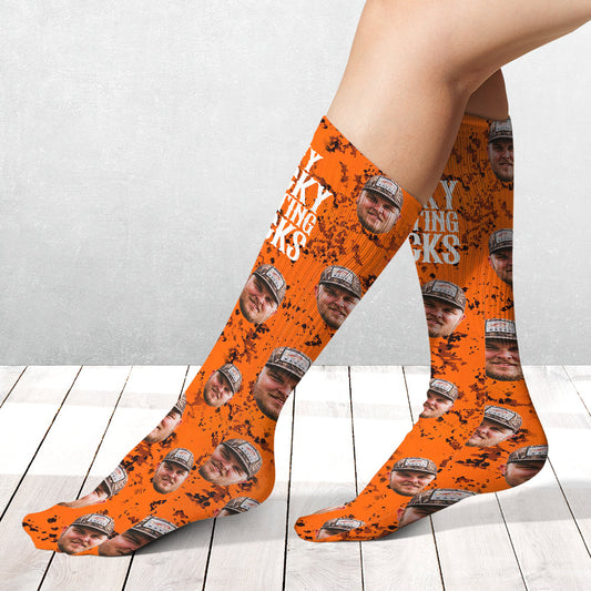 Lucky Hunting Socks Orange - Personalized Hunting Socks