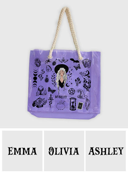 I'm Not Sugar And Spice - Personalized Witch Clear Tote Bag