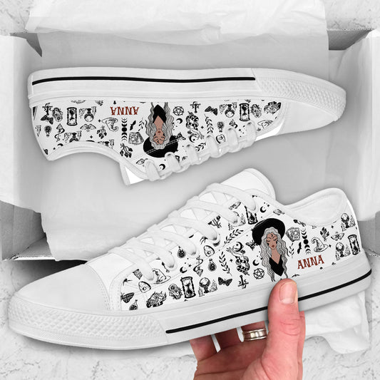 I'm Not Sugar And Spice - Personalized Witch Low Top Shoes