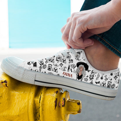 I'm Not Sugar And Spice - Personalized Witch Low Top Shoes