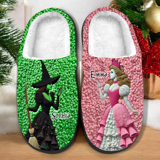 Pink Goes Good With Green - Personalized Slippers