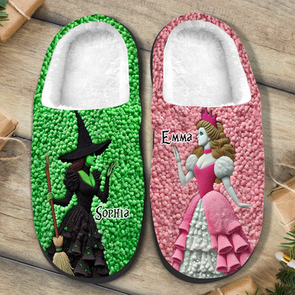 Pink Goes Good With Green - Personalized Slippers