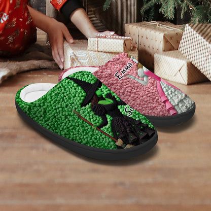Pink Goes Good With Green - Personalized Slippers