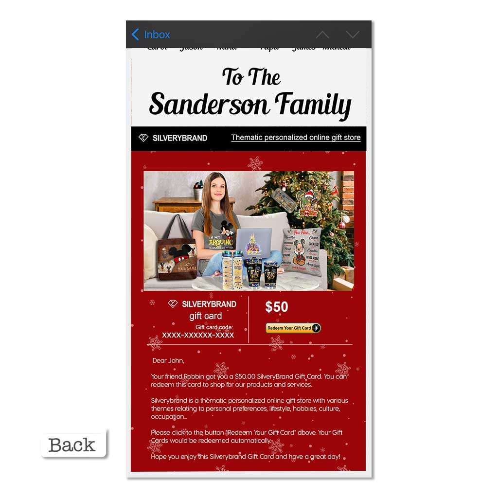 Personalized Greeting Gift Card Cute Snowman
