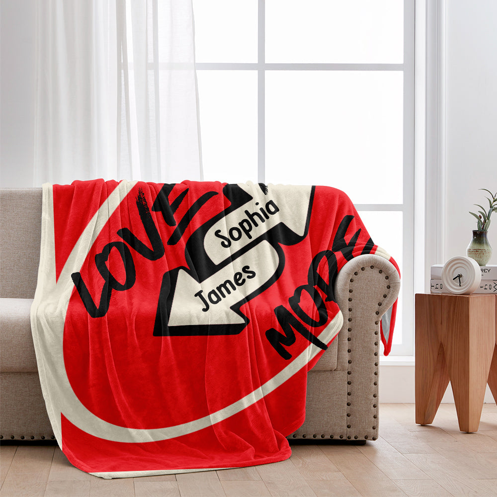 Love You More - Personalized Couple Blanket